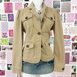 gap khaki military utility spring jacket size 8